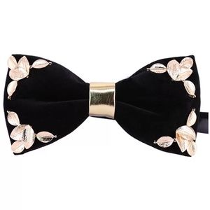 NEW Grooms Tuxedo Velvet Bow Tie gold leaf